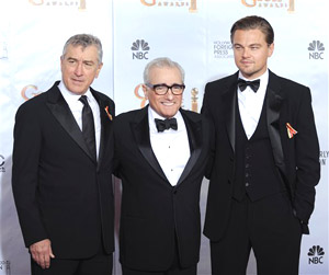 Martin Scorsese, center, with his bodyguards.